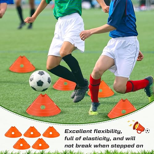 Miniatura 6 de ShinyRelief Conos de disco jumbo con bolsa de malla, gran agilidad gigante para entrenamiento de fútbol, deportes de adultos