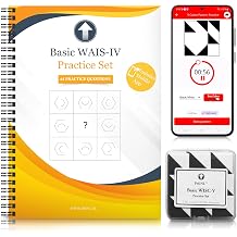PrfcNL Basic WAIS-IV Practice Set - 44 Practice Questions, with 9 Black and White Blocks and Mobile App, Suitable for IQ Test Preparation, BDT Training, Educational STEM Learning Material