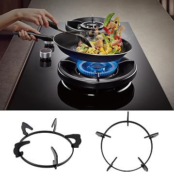 Cast Iron Gas Stove Wok Rack Wok Stand,7.28Inch,Black | Support Ring Brackets Milk Pot Wok Support Holder with Five Foot Non-slip for Home Kitchen Gas Stove Cooktop Accessories