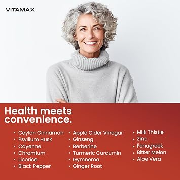 Ceylon Cinnamon, Apple Cider Vinegar, Turmeric - Gluco Health Support - Panax Ginseng, Berberine, Bitter Melon Milk Thistle Fenugreek - Non GMO Made in USA 60ct