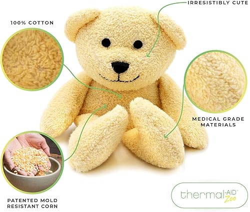 Miniatura 2 de Thermal-Aid Zoo Animals - Honey The Yellow Bear - Animales de peluche terapéuticos calentables para niños - Terapia caliente y fría - Paquete de