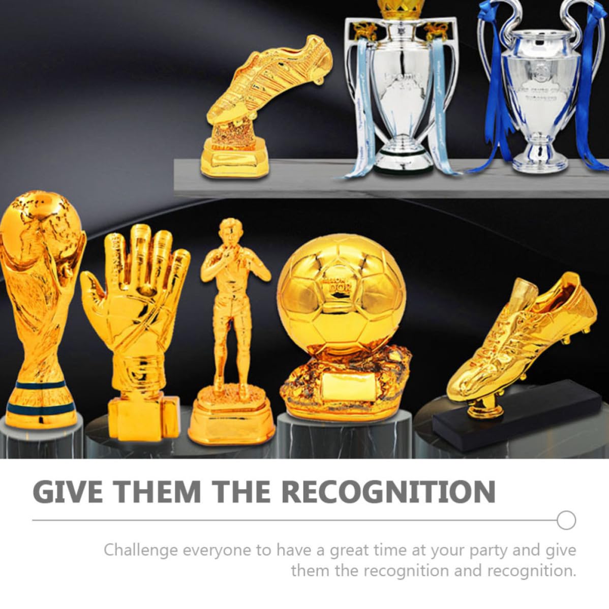 Premio Decorativo Guanto Portiere da Calcio Resistente in ABS Oro