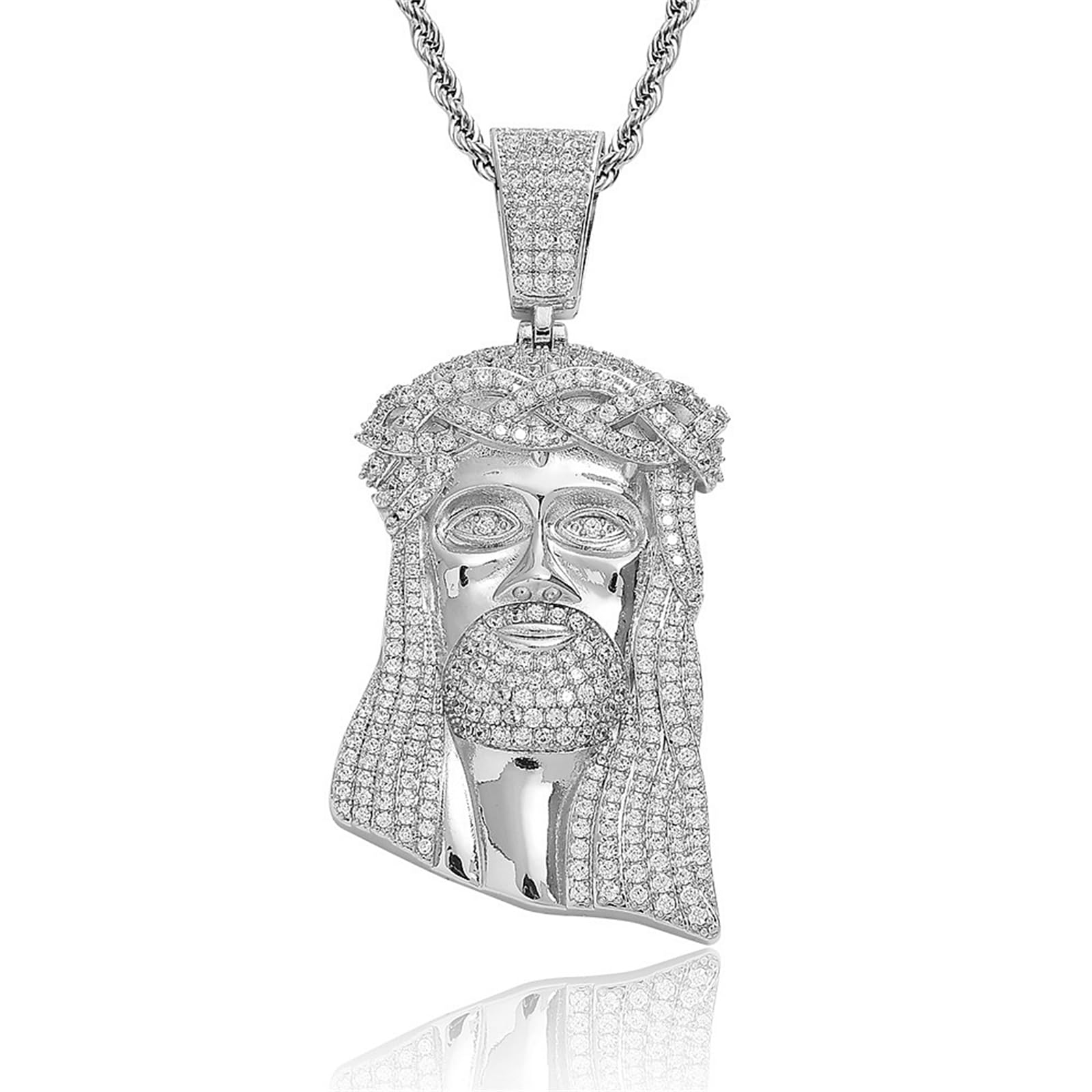 Vintage Jesus Kopf Anhänger Männer Anhänger Halskette Hip Hop Punk Halskette Weihnachten Ins Stil Geburtstag Geschenk Einfacher trendiger Schmuck