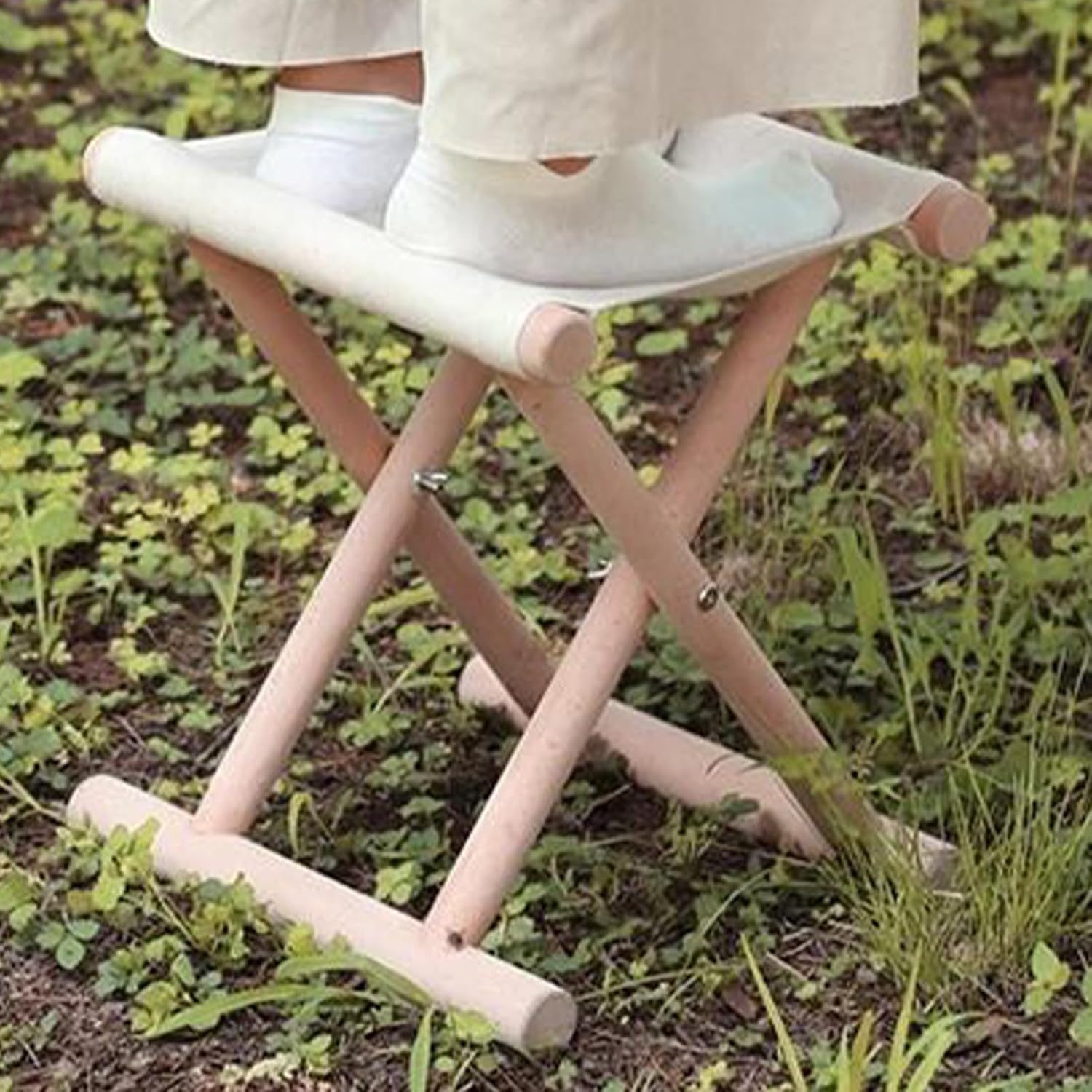 Foldable Stools - Camping Stool Folding | Solid Wooden Stool | Fishing Chair | Lightweight Furniture Seat Stable for Outdoor Dining Bathroom Bedroom Garden Dorm Kitchen Dresser Fishing