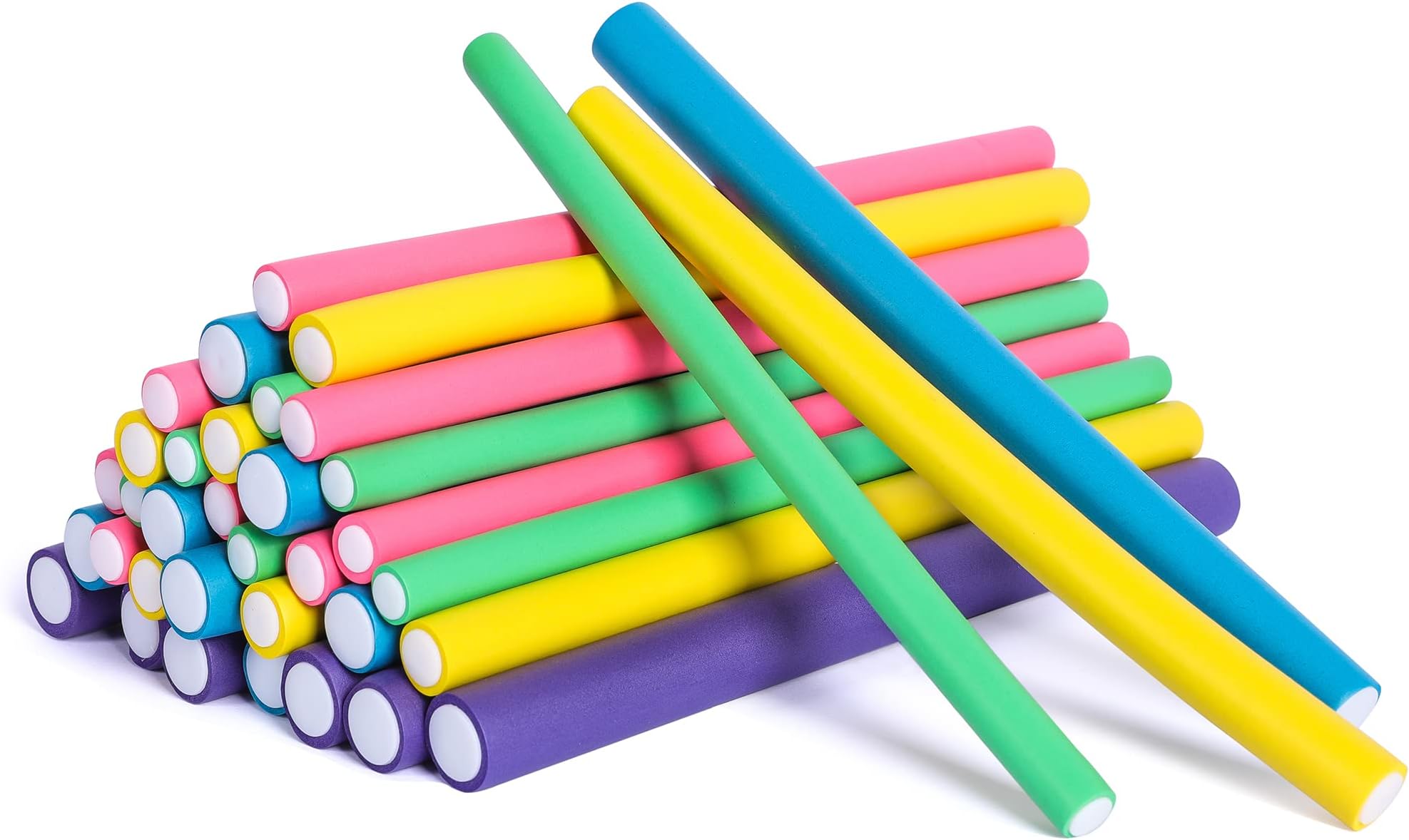 xnicx 53pcs Flexible Curling Rods Hair Rollers Set Soft Curlers for Sleep with Big Curl Foam Rollers, Multi- Sized Soft Bouncy Sleeping Curls Ball