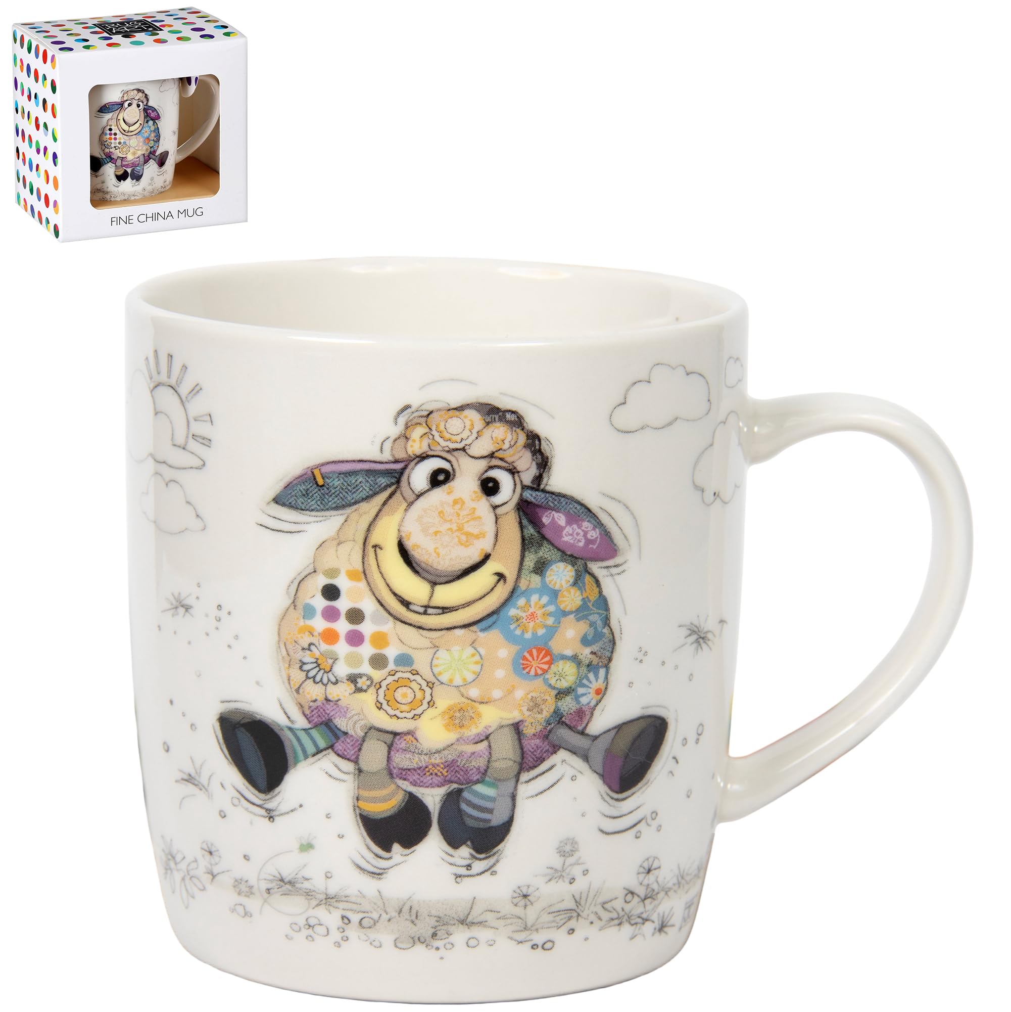 Lesser & Pavey Bug Art Sasha Sheep Mug for Hot Drinks | Fine China Mugs for Kitchen & Home | Reusable Ceramic Cups for Every Occasion | Durable Tea Cups for Long-Lasting Use — image 1