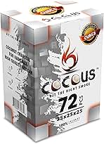 Cocous Natural Coconut Charcoal Incense Hookah Shisha Narguile Coal Coconut Shell Briquette Coals 1KG-72 Pieces 25mm Cubes