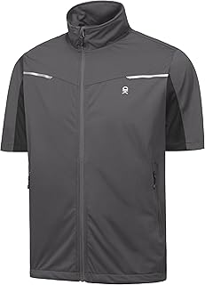 Men's Lightweight Softshell Vests Short Sleeve Jackets for Golfing Hiking Running