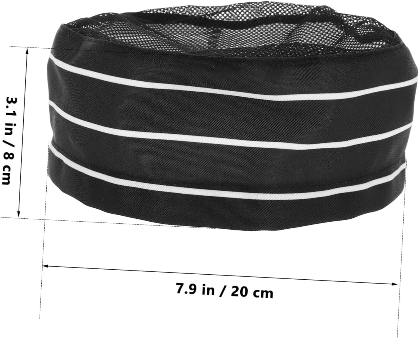 SOLUSTRE Breathable Chef Hat Unisex Kitchen Work Cap for Men and Women Restaurant and Hotel Cooking Hat with Black and White Stripes