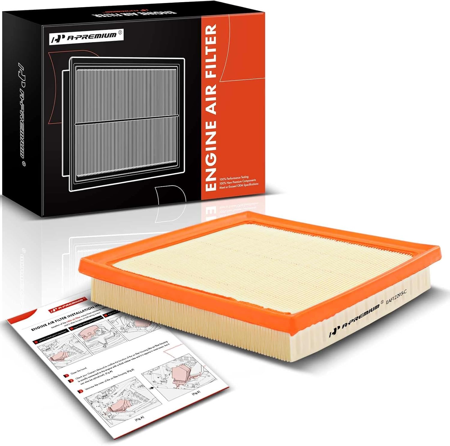 A-Premium Engine Air Filter Compatible with Subaru Model - Forester, Outback, Impreza, Crosstrek, Legacy, Ascent, WRX, Flexible Panel, Replace# 16546AA16A