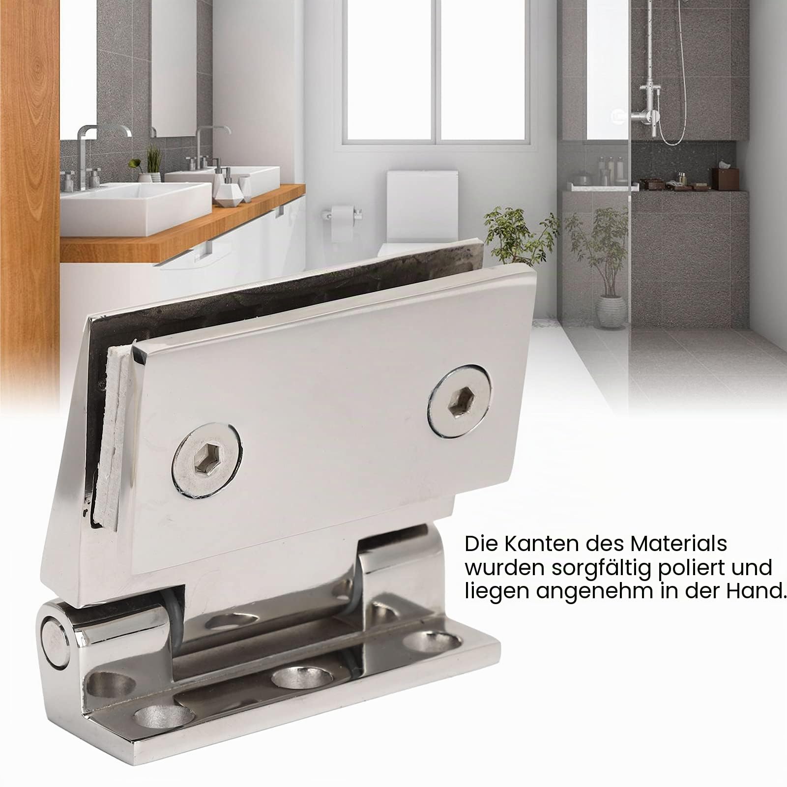 URRNDD Edelstahl Scharnier, Einseitiges Scharnier für Glastür und Fenster