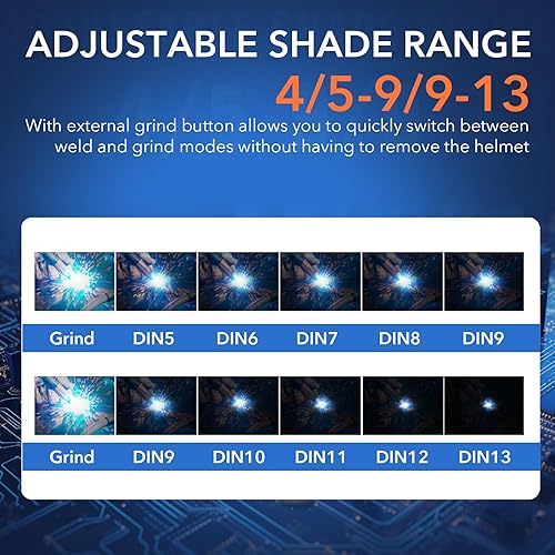 Miniatura 7 de TRQWH Lente de soldadura oscurecimiento automático lente de casco de soldadura, tecnología de color verdadero con 4 sensores de arco, rango de