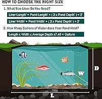 Vista 5 de Revestimiento de estanque de 13 x 13 pies con grosor de 20 mils, revestimiento de estanque de polietileno de alta densidad preformado resistente a
