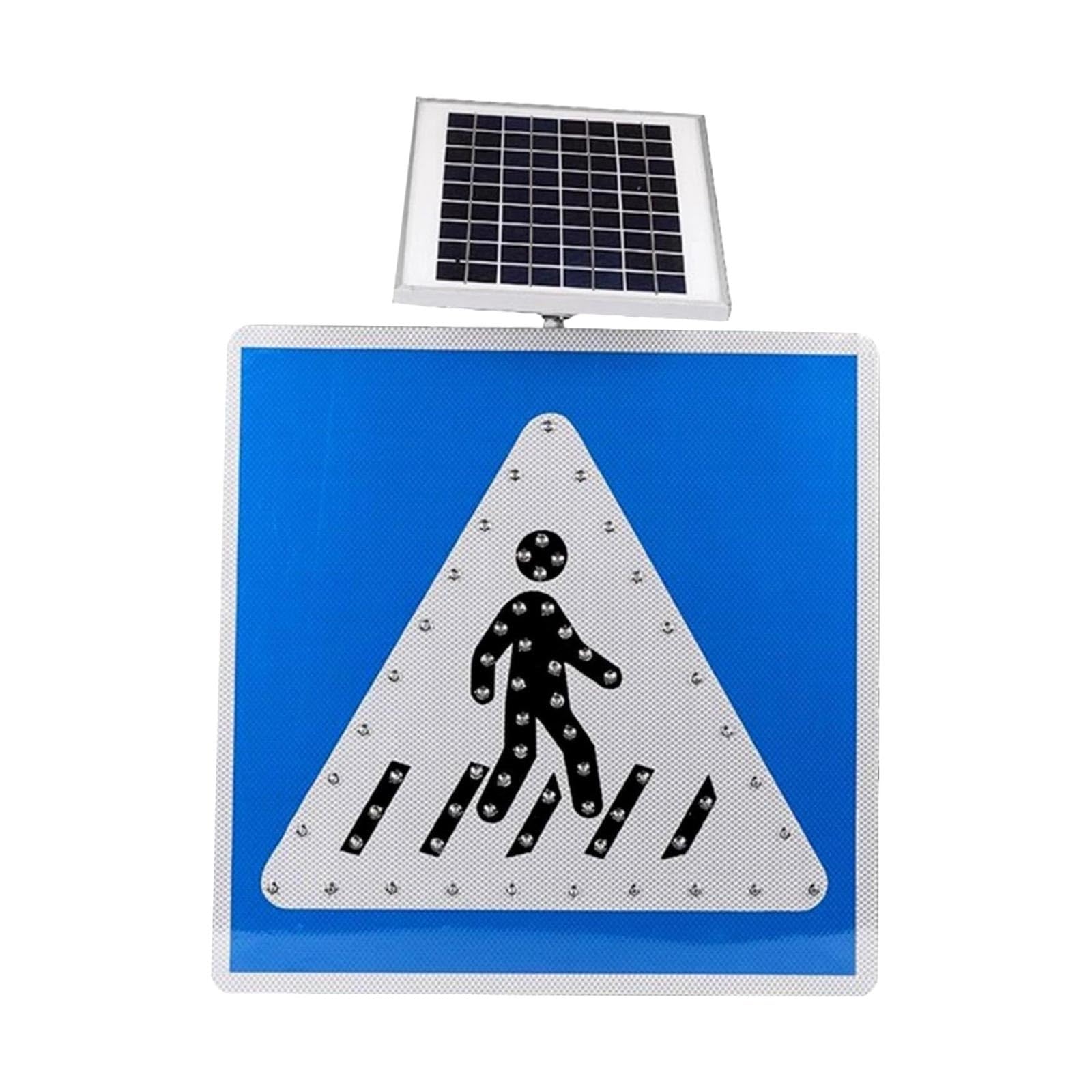 Cartel Señal Paso Peatonal Solar LED Luminoso Intermitente Para Seguridad Vial En Zonas Residenciales Escuelas Calles Urbanas Y áreas De Alto Tráfico Peatonal(24in)