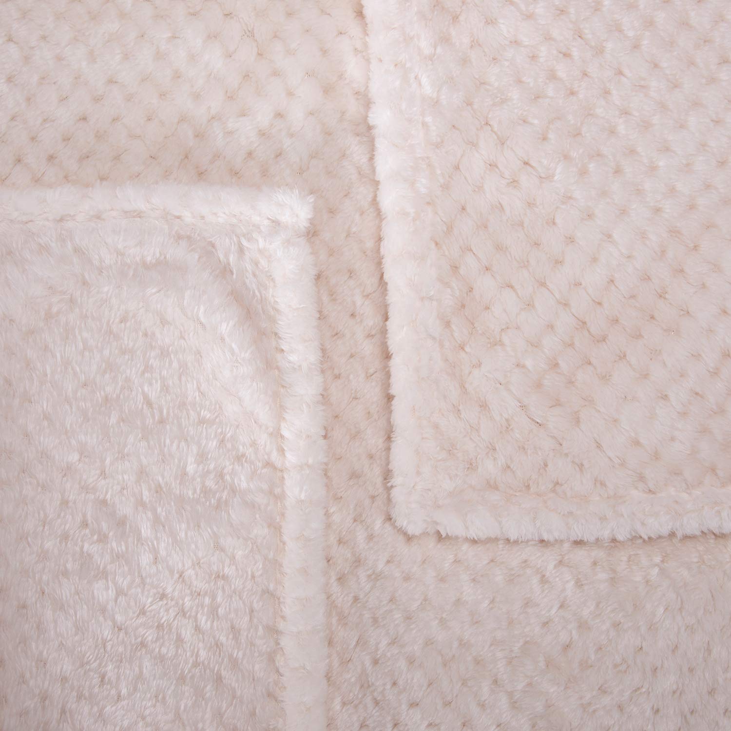 Fuzzy Blanket or Fluffy Blanket for Baby, Soft Warm Cozy Coral Fleece Toddler, Infant or Newborn Receiving Blanket for Crib, Stroller, Travel, Decorative (28Wx40L, XS-Flint Gray): 60”×80” Cream