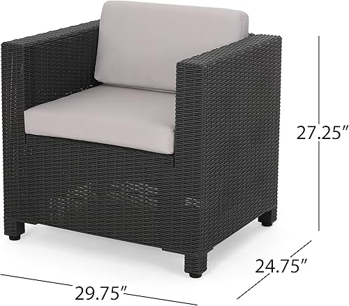 Miniatura 5 de Christopher Knight Home 311228 Juegos de conversación para exteriores, 24.75 pulgadas de profundidad x 30.00 pulgadas de ancho x 27.25 pulgadas de