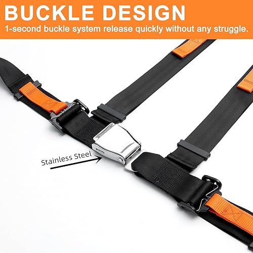 Miniatura 4 de Yakitoko Juego de arnés de seguridad universal de 4 puntos de 2 pulgadas para Go Kart, UTV, ATV, Racing Negro