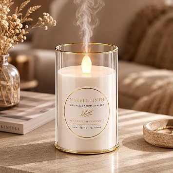 Waterless Glass Essential Oil Diffuser, Quiet Flameless Candle Diffuser