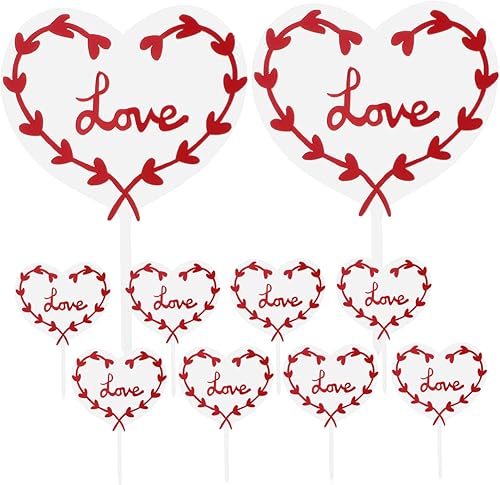 Miniatura 5 de 20 piezas de insertos para tartas del día de San Valentín, decoración para tartas, decoración de tartas de boda, decoración romántica para cupcakes,