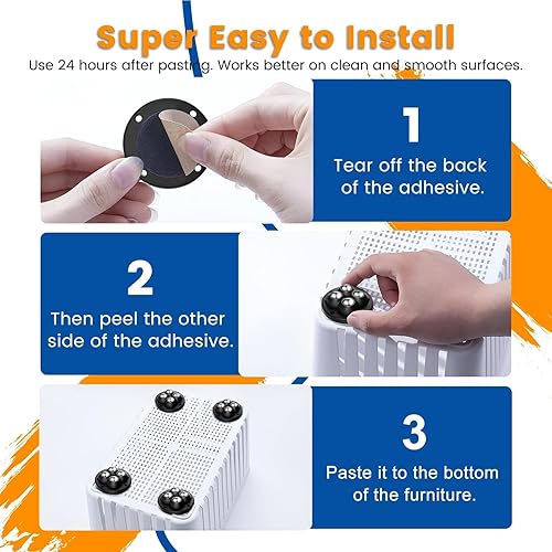 Miniatura 7 de Ruedas giratorias autoadhesivas  Rueda universal giratoria de 360, rodamiento de transferencia de bolas para pequeños electrodomésticos de cocina,