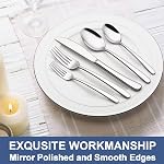 40-Piece Silverware Set Service for 8, Wildone Premium Stainless Steel Flatware Set, Mirror Polished Cutlery Utensil Set for Home Restaurant, Include Fork Knife Spoon Set, Durable, Dishwasher Safe