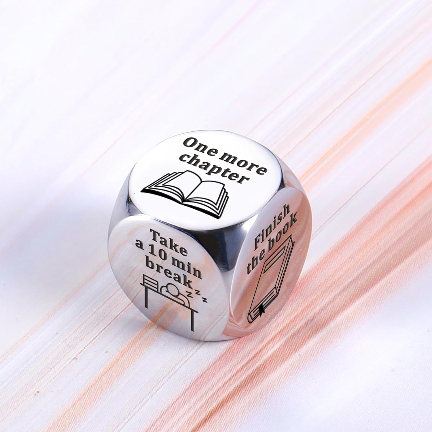 Steel Book Lovers Gifts Reading Decision Dice, Bookish Easter Basket Stuffers Gifts for Kids Teen Boys Girls Daughter Son Funny Book Club Games Bookish Stuff Gift for Her Him Women Men Bookworm Reader