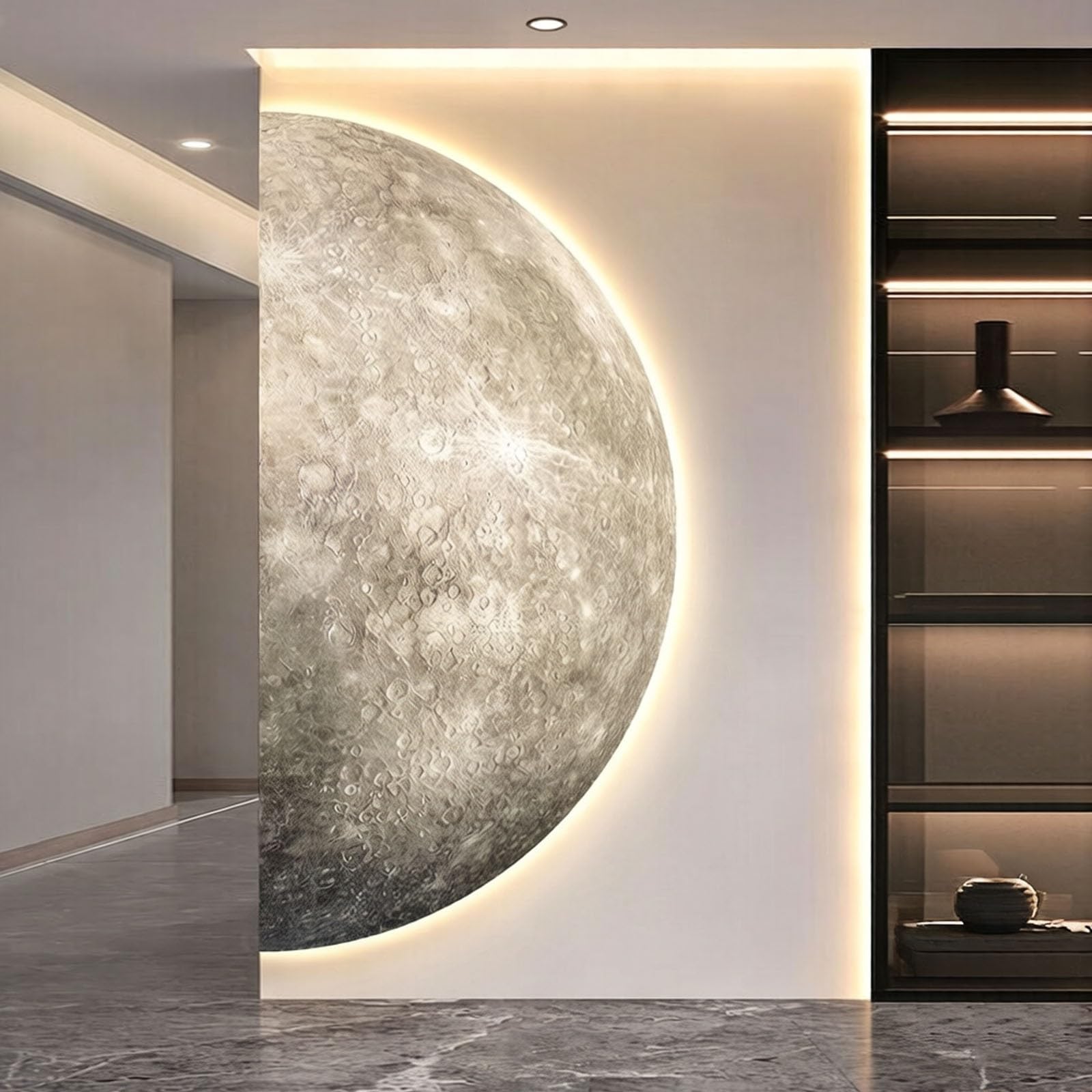 RASJCGRCOA Sandstone decor 3d wall art painting with led light large wall sculpture entrance foyer decorative modern remote control Plug-in power supply(D,23.6 * 47.2in/60 * 120cm)