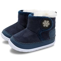L-RUN Baby Boots for Infant Toddler Boys Girls Ankle Warm Suede Plush Lining House Slippers Little Kids Winter