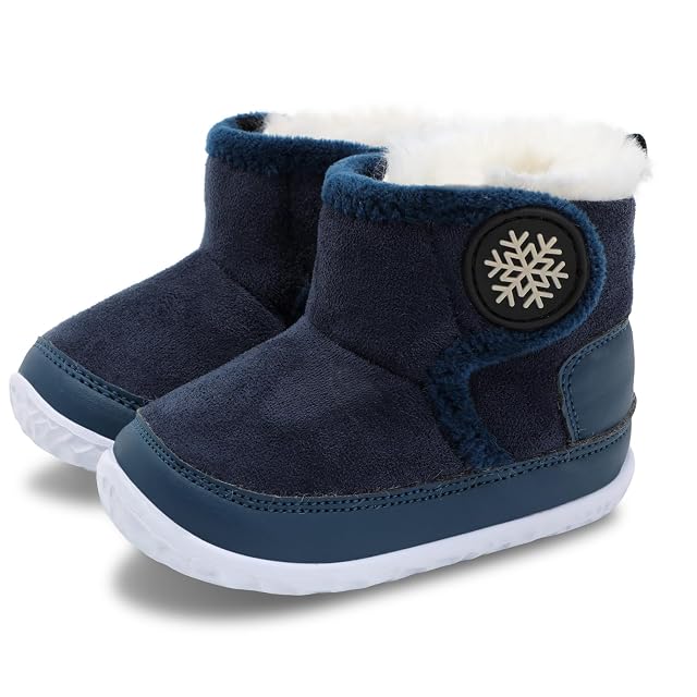 L-RUN Baby Boots for Infant Toddler Boys Girls Ankle Warm Suede Plush Lining House Slippers Little Kids Winter