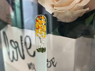 Aspen Tree Glass Nail File – Hand-Painted Czech Crystal Nail File, Gentle Nail Care Tool, Eco-Friendly & Durable, Unique Fall-Inspired Nail Art Gift for Women
