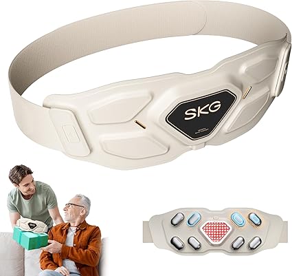 SKG Lower Back Massager Gifts for Men Women for Pain Relief, Adjustable Cordless Heating Pad Infrared Vibrating Back Massager Waist Lumbar Belt