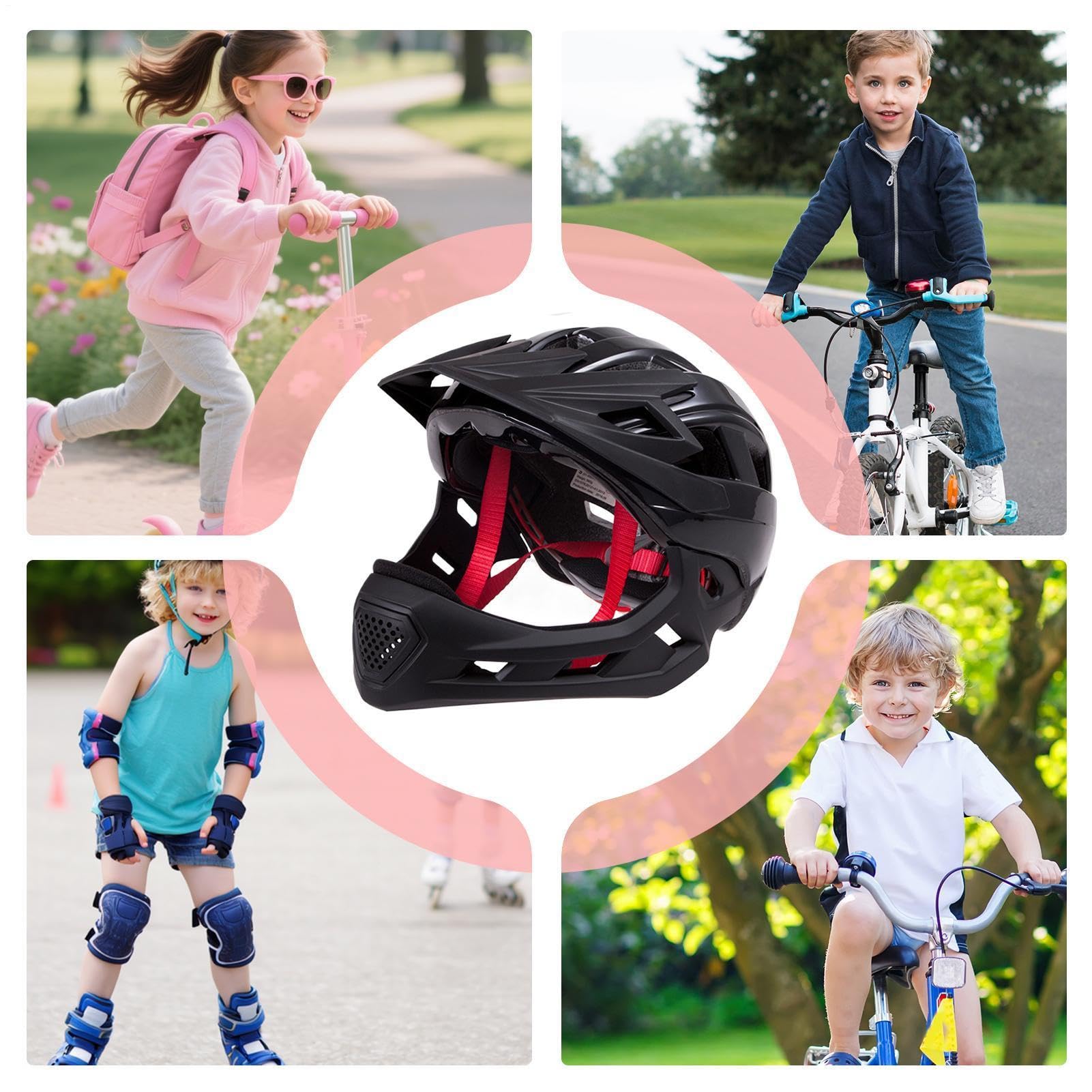 Casco da motocross per bambini con protezione integrale rimovibile | Casco da motocross leggero per bambini, per attività all'aperto, skateboard, monopattino, pattinaggio in linea e ciclismo