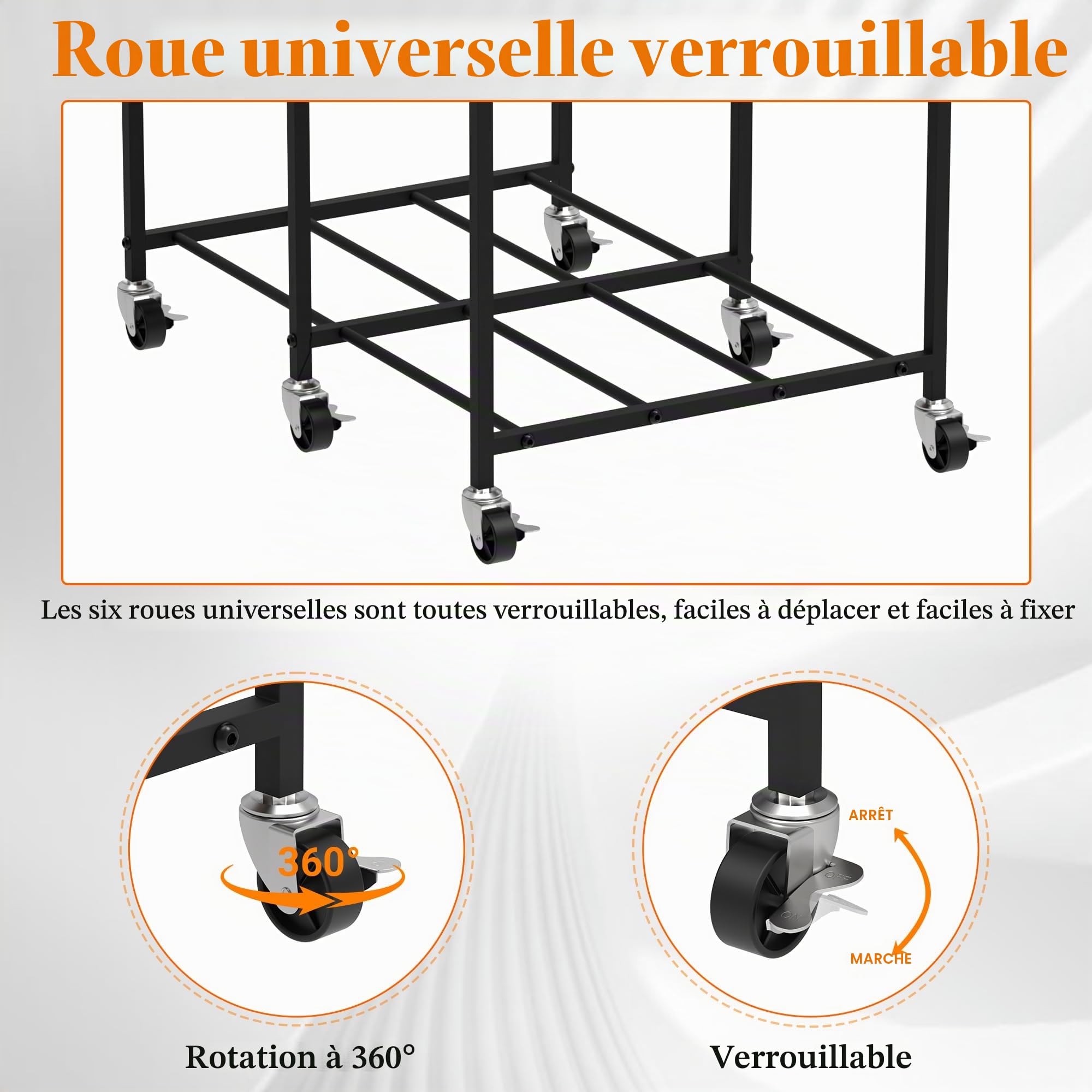 Support d'imprimante 3D avec support de rangement à filaments, chariot d'imprimante 3D à roulettes, grande capacité pour filament 3D PLA/ABS/TPU, étagère de rangement à filament pour atelier, studio