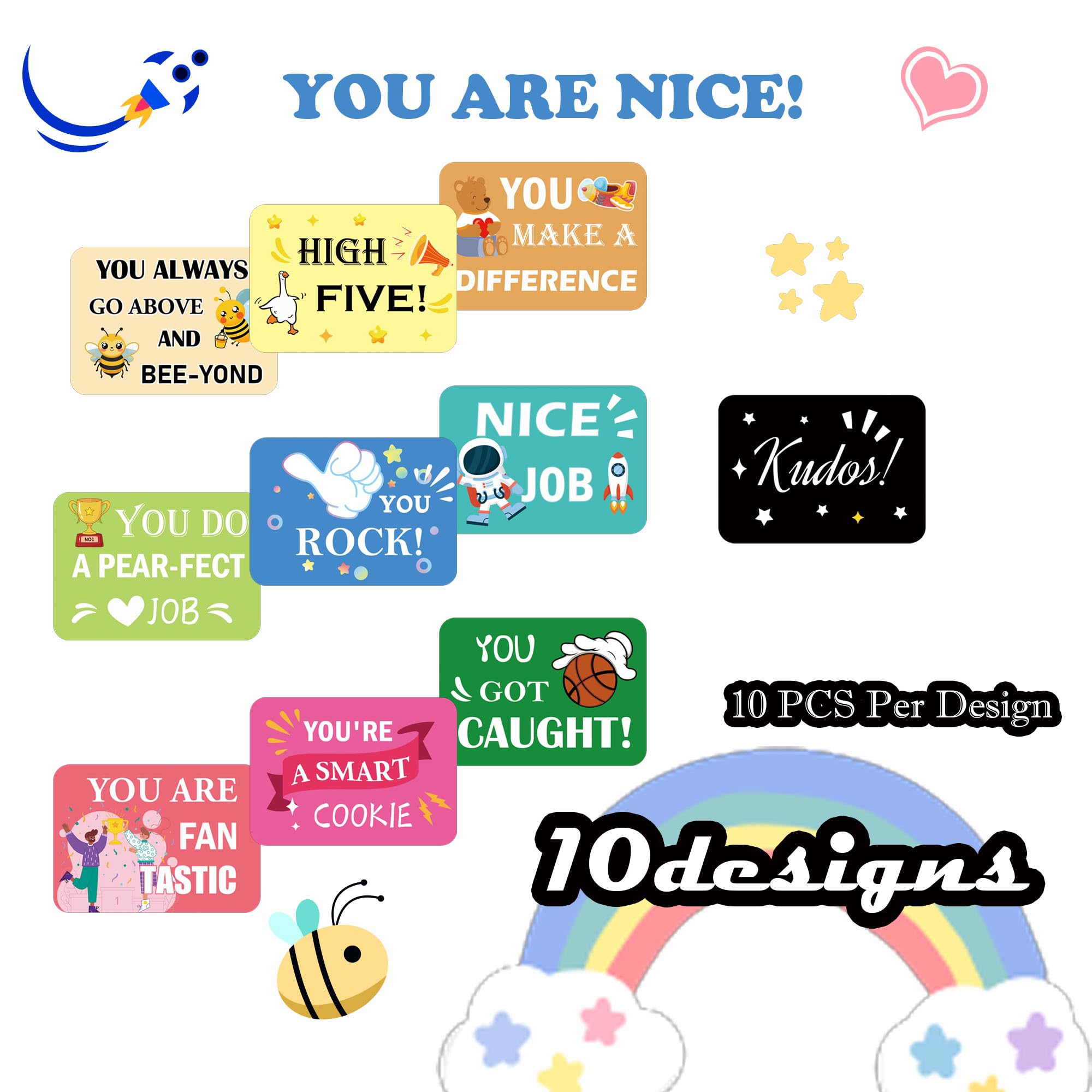 2 x 3.5 Inch Employee Appreciation Cards Kudos Cards Recognition Blank Back Postcard - Image 3