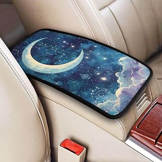 Dreamlike Moon and Star Trails C Print Car Center Console Cover Universal Neoprene Car Armrest Storage Box Decoration Protector Pad for Car Truck SUV, Interior Accessories
