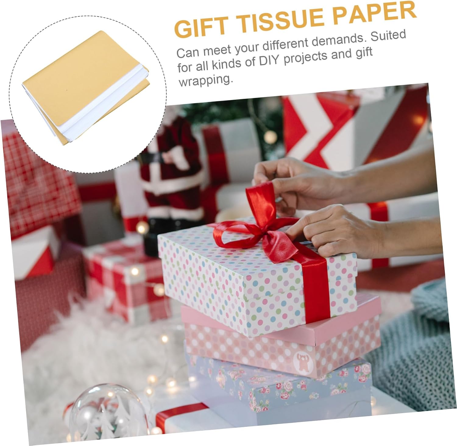 Holibanna 500pcs Ultra-thin White Tissue Paper for Wrapping Semi Craft Paper for Decorations Wrapping and Art Projects for Parties and Seasonal Events