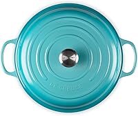 Vista 119 de Le Creuset Signature Cacerola de hierro fundido esmaltado, 3.5 cuartos de galón, color naranja (Flame)