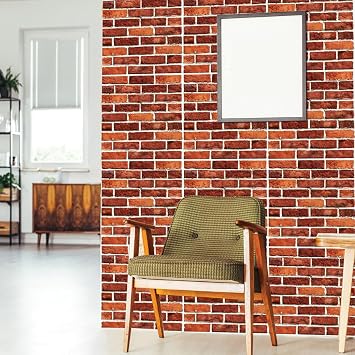 10Pcs 3D Wall Panels Peel and Stick,PE Foam DIY Self Adhesive,pannelli murali adesivi in mattoni 3D,pannelli murali in Pietra artificiale,Carta da parati autoadesiva,Retro Orange Bricks