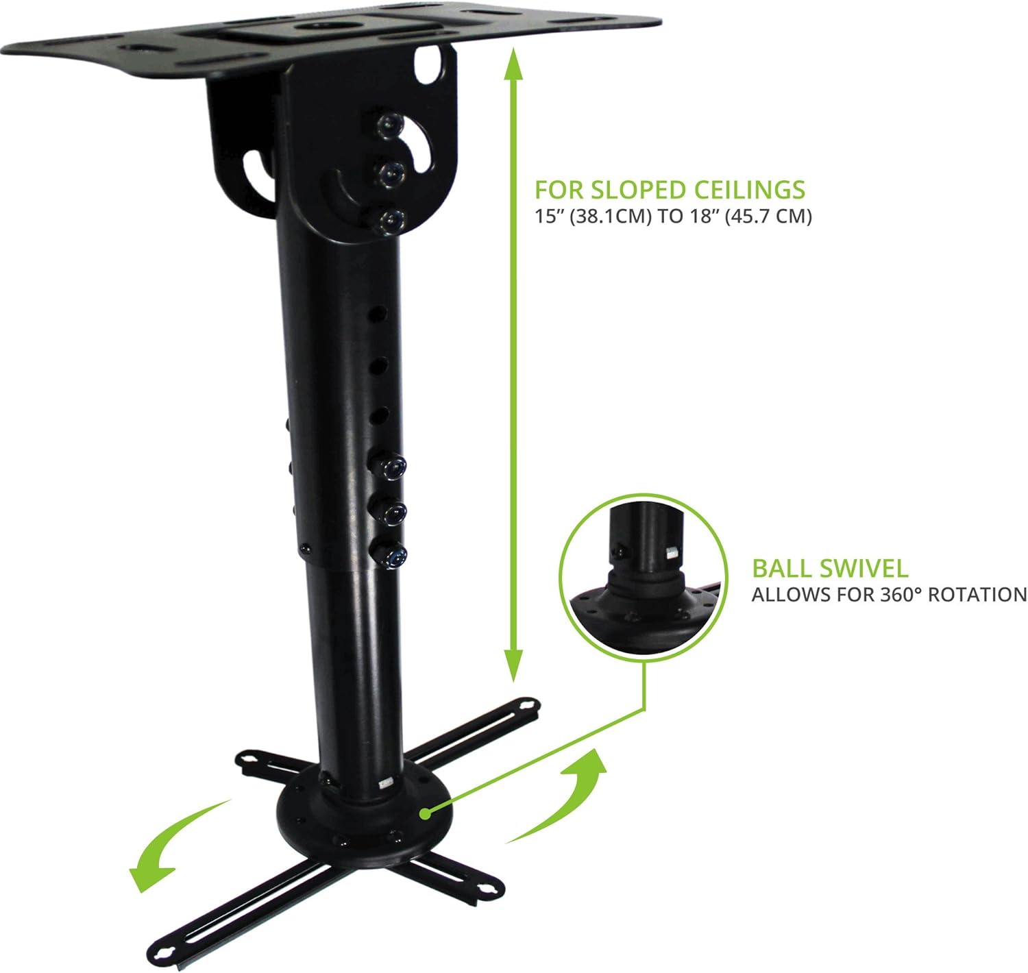 Kanto P301 Projector Mount for sloped ceilings (15- to 18-inch extension) : Electronics