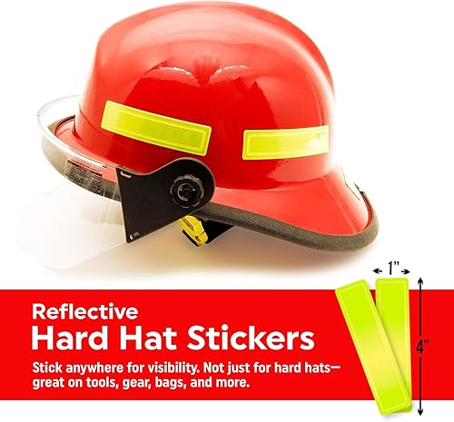 Miniatura 7 de SmartSign - Tiras reflectantes retro para casco de 1 x 4 pulgadas, color verde fluorescente, paquete de 16