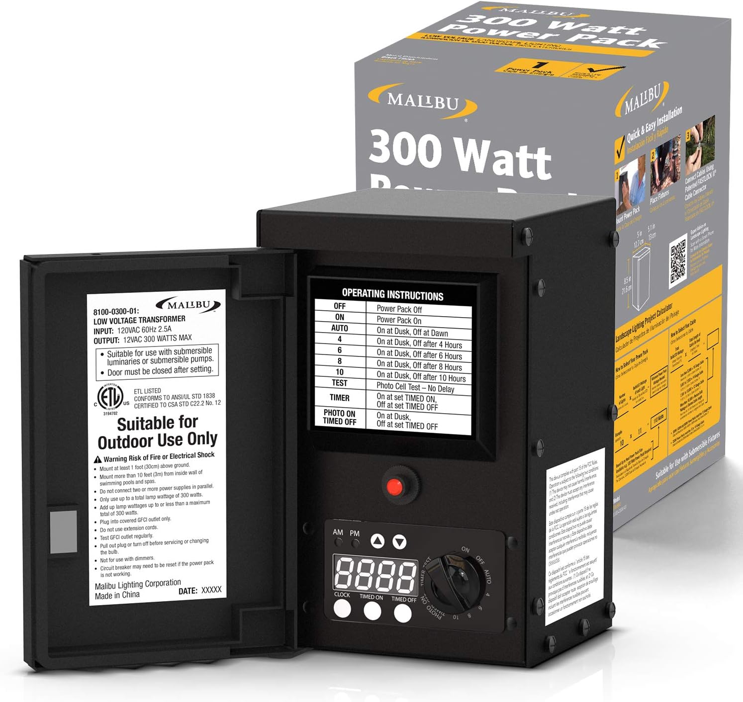 ❤ Crаzу Dеаlѕ LED Malibu 300 watt Outdoor Transformer with Digital Timer and Ground Shield