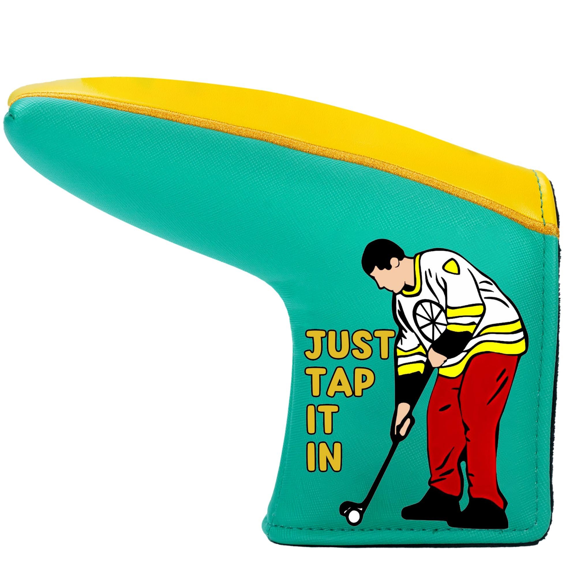 Artpreti Funny Golf Putter Headcover, Multicolor Cartoon Pattern, Leather Material, Perfect Golf Gift for Men and Women, Just Tap It In