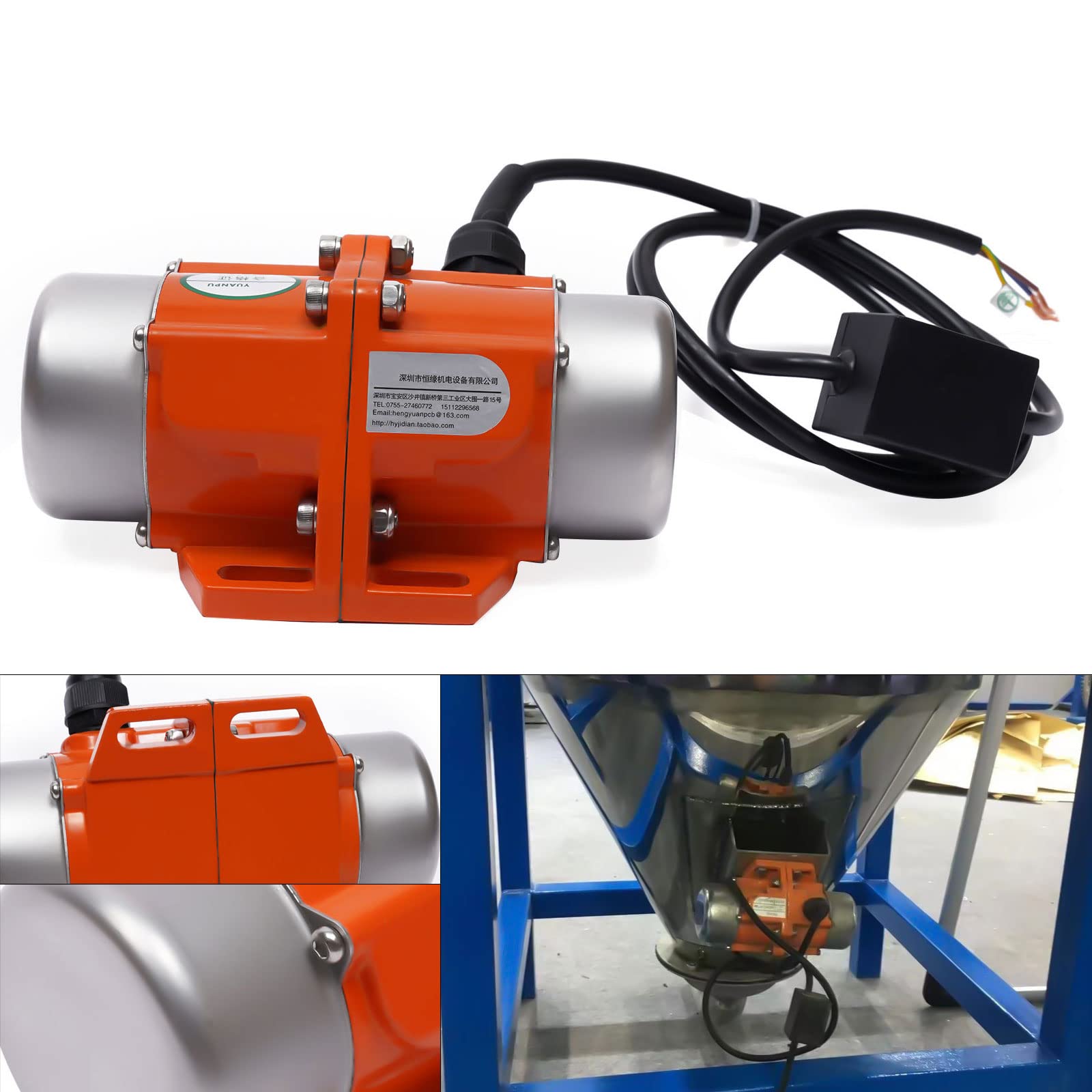 AC Vibration Motor,Moteur Vibrateur à Béton 60W Vibrating Asynchronous Vibrator 220V 3000Rpm,Moteur vibrant en alliage d'aluminium Mines Métallurgie Charbon