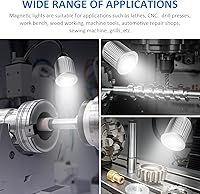 Vista 7 de Luz de trabajo LED de máquina magnética de 10 W con cuello de cisne flexible y base magnética, 1000 lm, lámpara de herramienta de base magnética