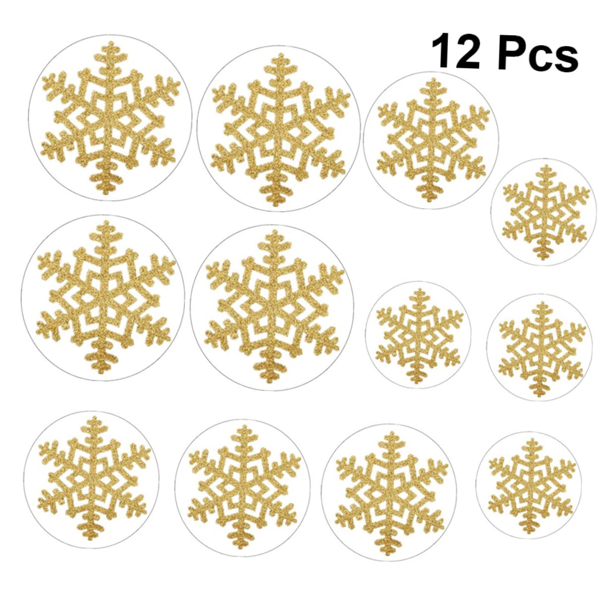 Alipis 36stücke Teiliges Weihnachts-schneeflocken Wandaufkleber Kreative Pvc Selbstklebende Dekoration Für Wände Und Böden Abnehmbare Goldene Schneeflocken Für Festliche Anlässe