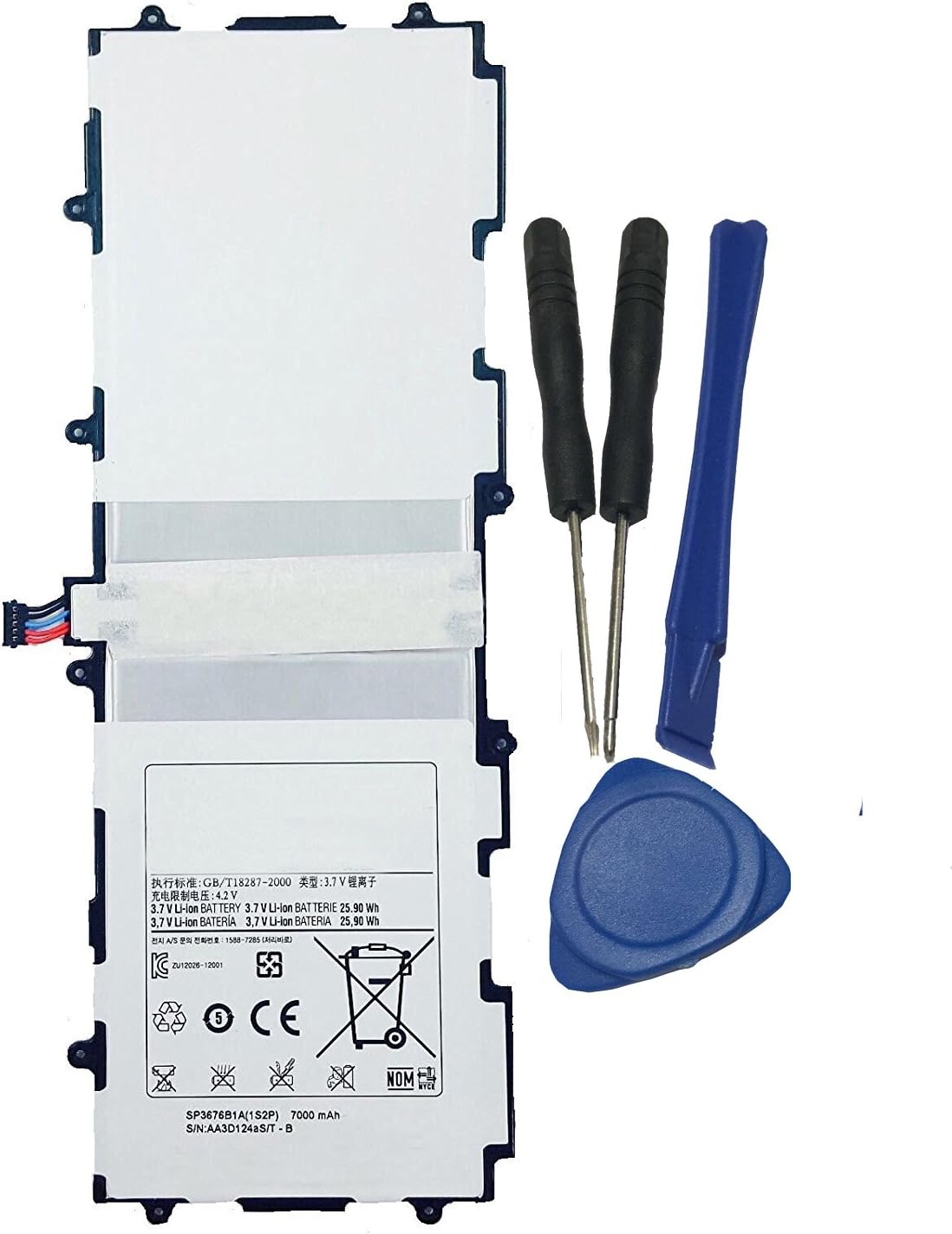 Replacement Battery for SAMSUNG GT-P5100 GT-P5110 GT-P7500 GT-P7510 GT-N8000 GT-N8010, Galaxy Tab 2 10.1" SP3676B1A(1S2P) with Tools