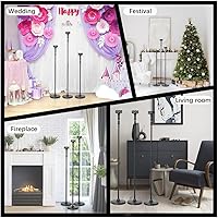 Vista 6 de Floor Candle Holder Centerpieces for Tables,3Pcs Black Candle Holder for Pillar Candles Matte Metal Candlestick Set for Wedding Party Home Candles