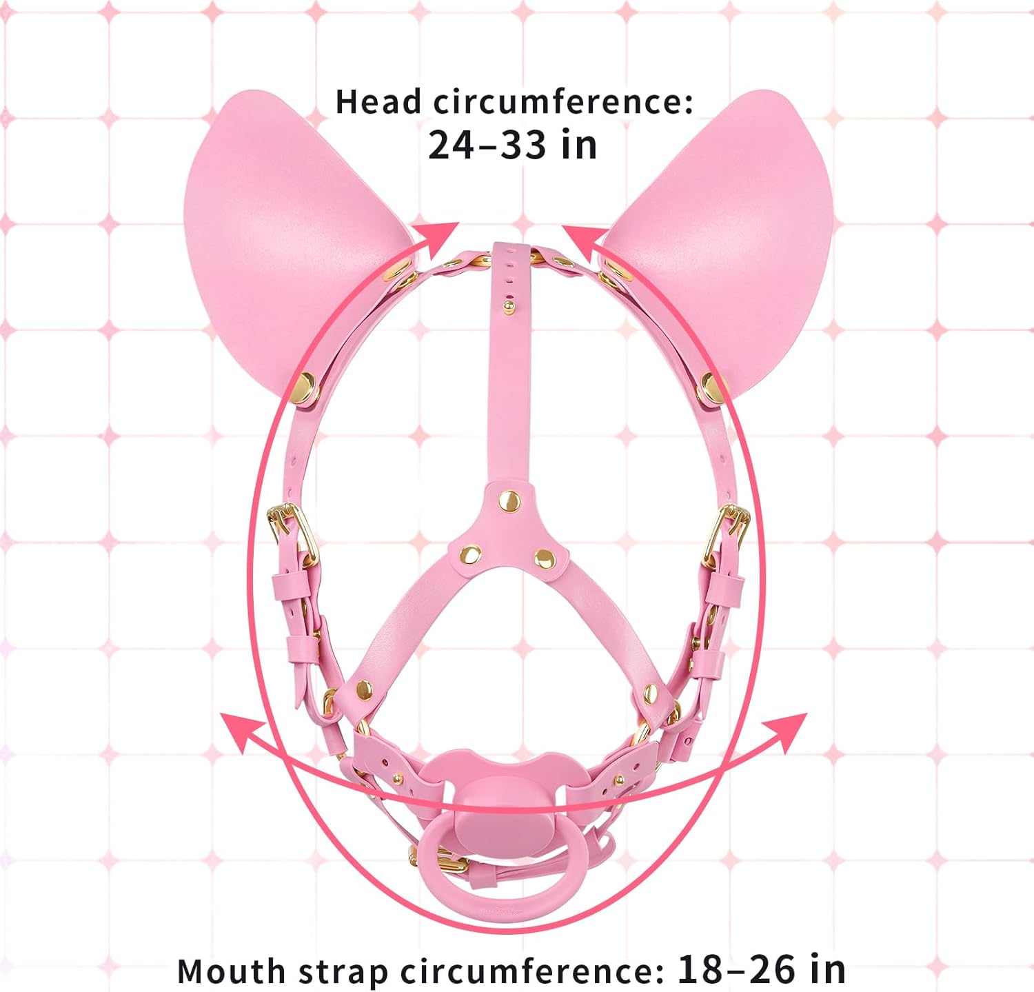 Littleforbig Leather Adjustable Strap Little Furry Pacifier Head Harness