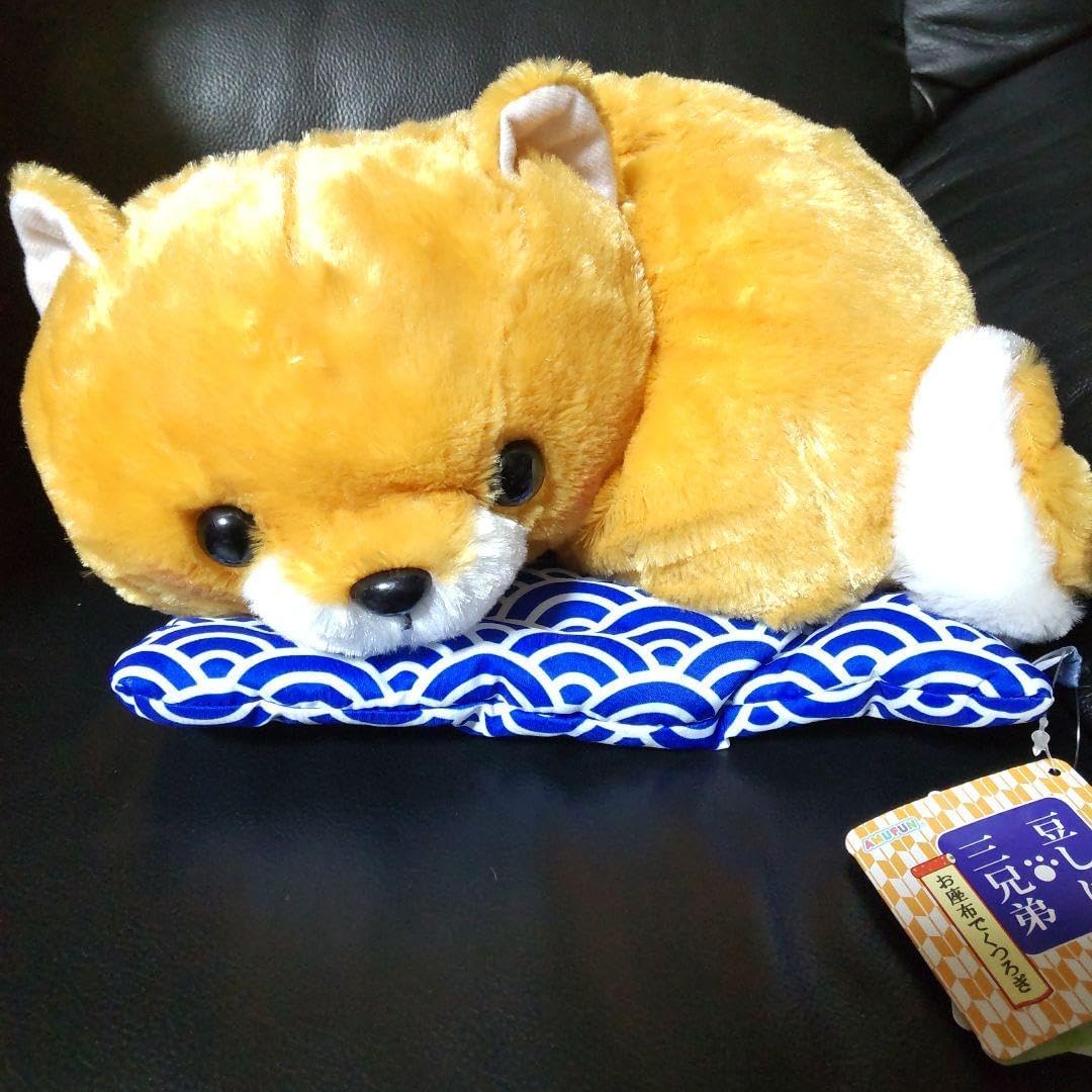 Amazon.co.jp: 豆しば 三兄弟 お座布でくつろぎ 豆太郎 ぬいぐるみ