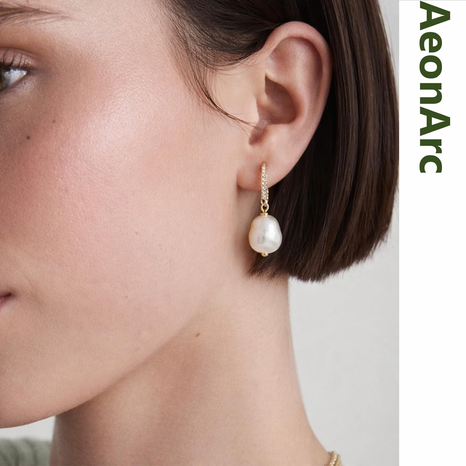 Pearl Earrings for Women, 18K Gold Plated Pearl Earrings with CZ Accents,Elegant Wedding & Bridesmaid Earrings for Special Occasions